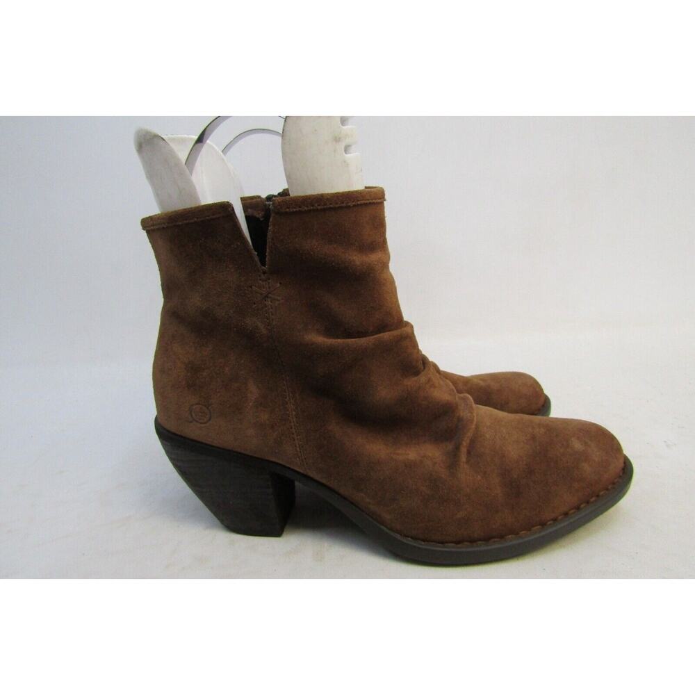 Born Womens Size 9.5 M Brown Suede Zip Ankle Fashion Boots Bootie - Picture 3 of 11